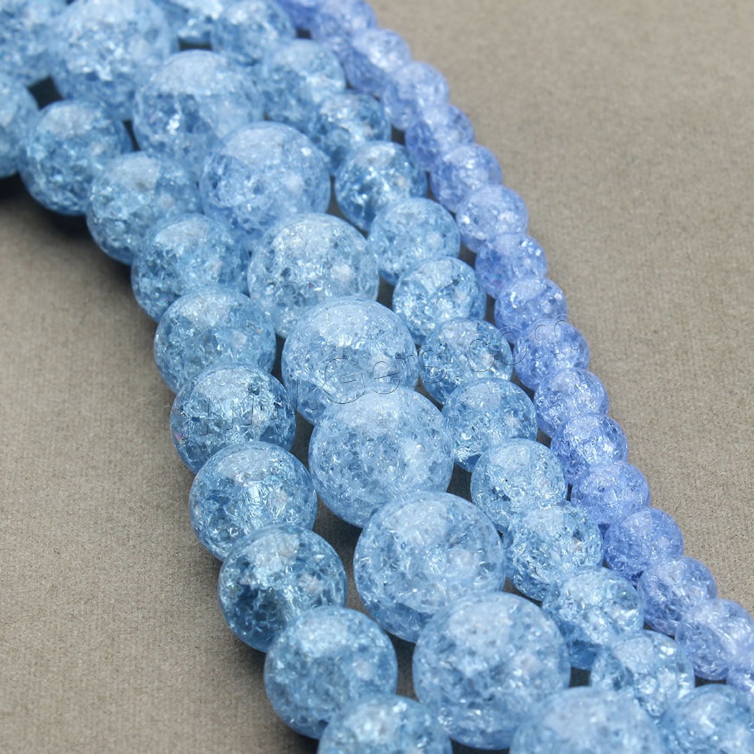 Crackle Glass Beads, Round, different size for choice, blue, Hole:Approx 1mm, Sold By Strand