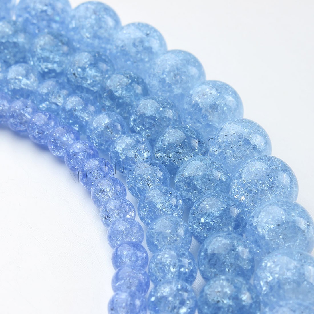 Crackle Glass Beads, Round, different size for choice, blue, Hole:Approx 1mm, Sold By Strand