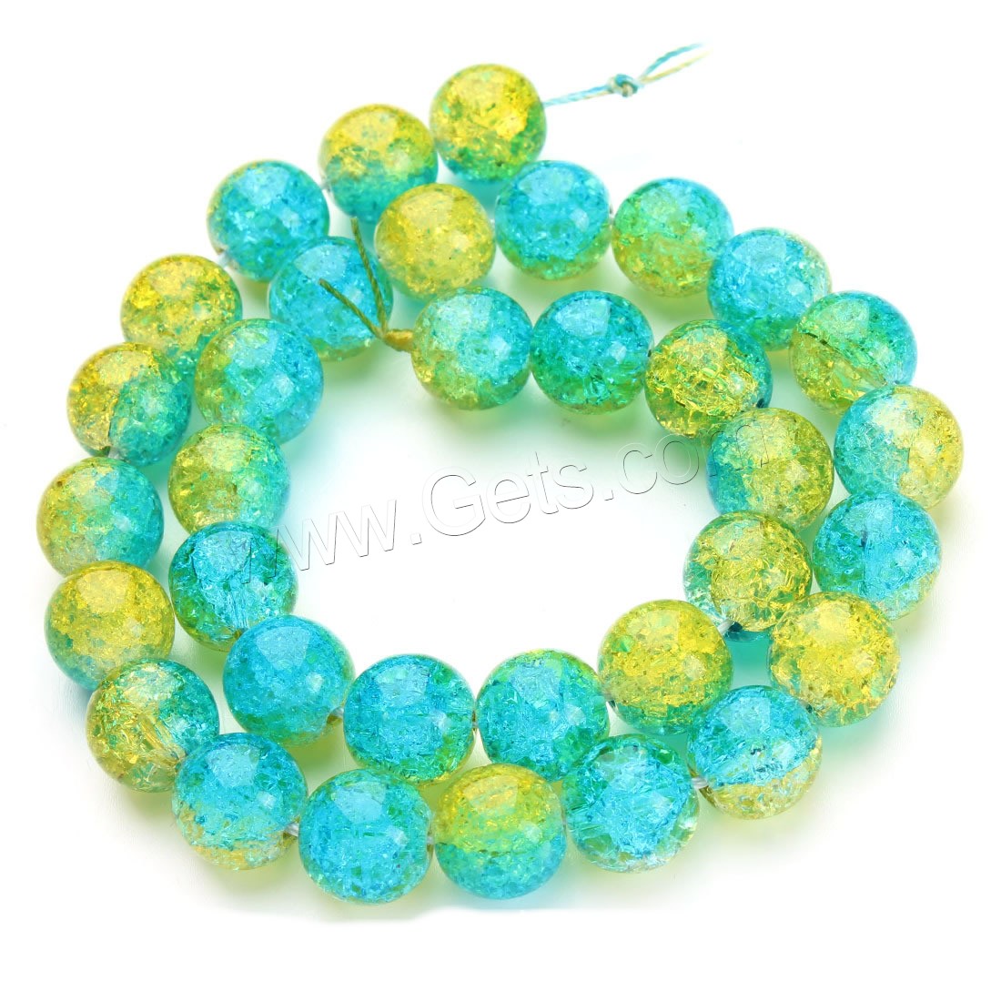 Crackle Glass Beads, Round, different size for choice & two tone, Hole:Approx 1mm, Sold By Strand