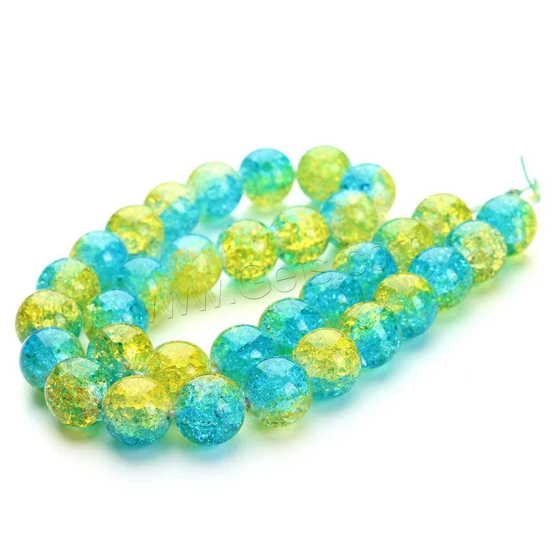 Crackle Glass Beads, Round, different size for choice & two tone, Hole:Approx 1mm, Sold By Strand