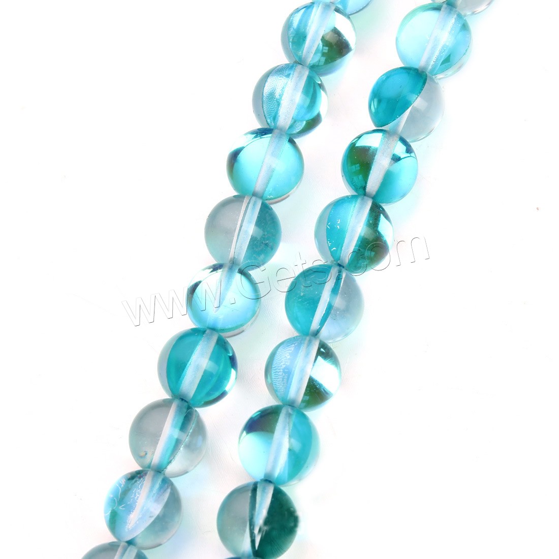 Translucent Glass Beads, Round, transparent & different size for choice & two tone, more colors for choice, Hole:Approx 1mm, Sold By Strand