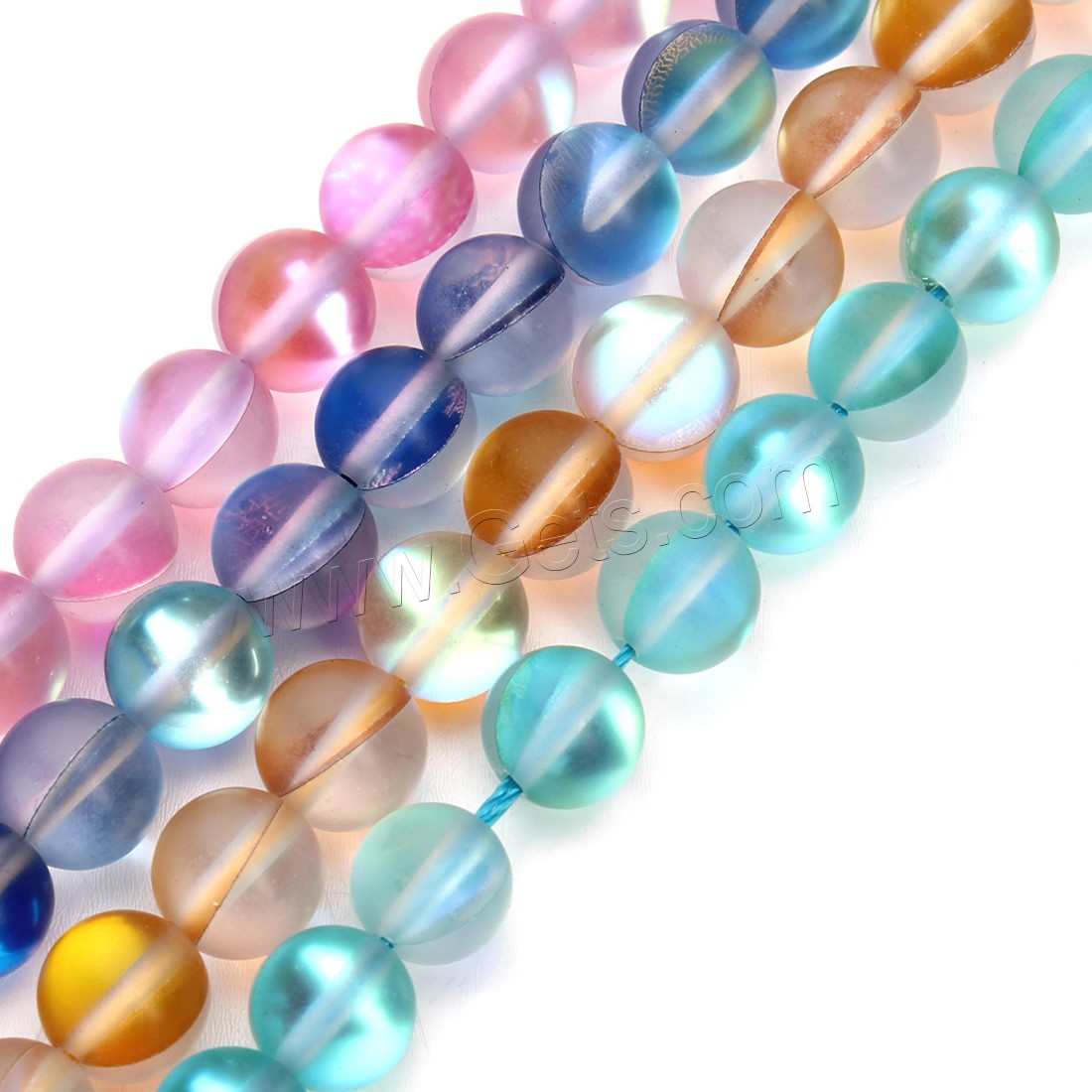 Glass Beads, Round, different size for choice & two tone & frosted, more colors for choice, Hole:Approx 1mm, Sold By Strand