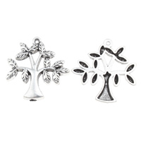 Zinc Alloy Jewelry Pendants, Tree, antique silver color plated, lead & cadmium free Approx 2mm 