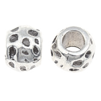 Zinc Alloy Large Hole Beads, Drum, antique silver color plated, lead & cadmium free Approx 7mm 