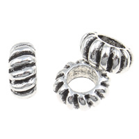 Zinc Alloy European Beads, Rondelle, antique silver color plated, without troll, lead & cadmium free Approx 5mm 