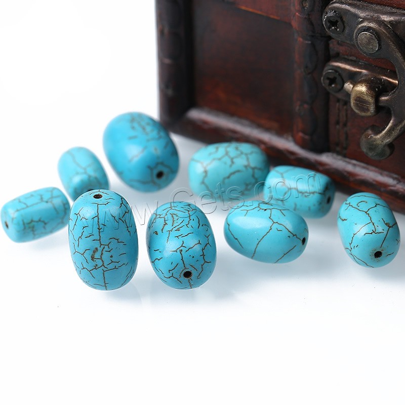 Natural Turquoise Beads, Oval, different size for choice, blue, Hole:Approx 1mm, Sold By PC