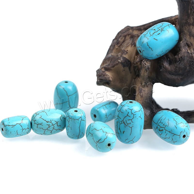Natural Turquoise Beads, Oval, different size for choice, blue, Hole:Approx 1mm, Sold By PC