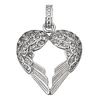 Stainless Steel Heart Pendants, with rhinestone, original color Approx 