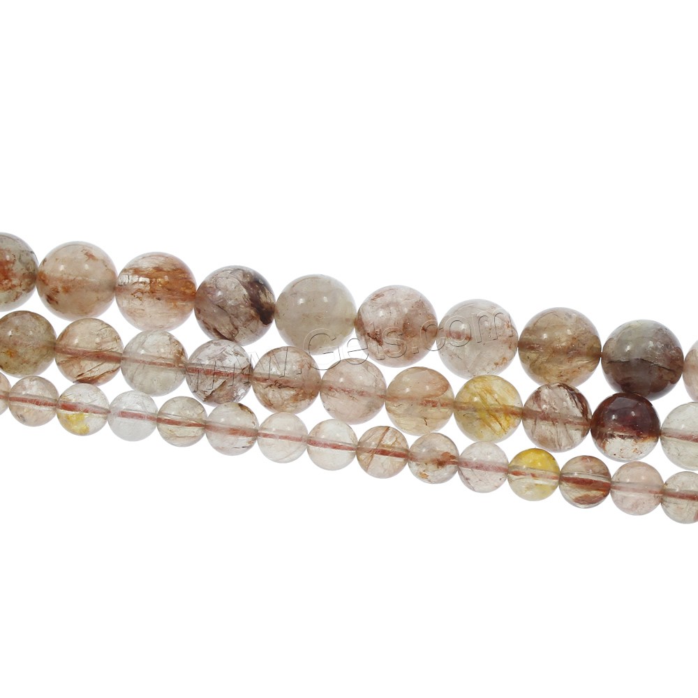 Natürliche Ruby Quarz Perlen, Rubinquarz, rund, Juli Birthstone & verschiedene Größen vorhanden, Bohrung:ca. 1mm, Länge:ca. 15.5 ZollInch, verkauft von Strang