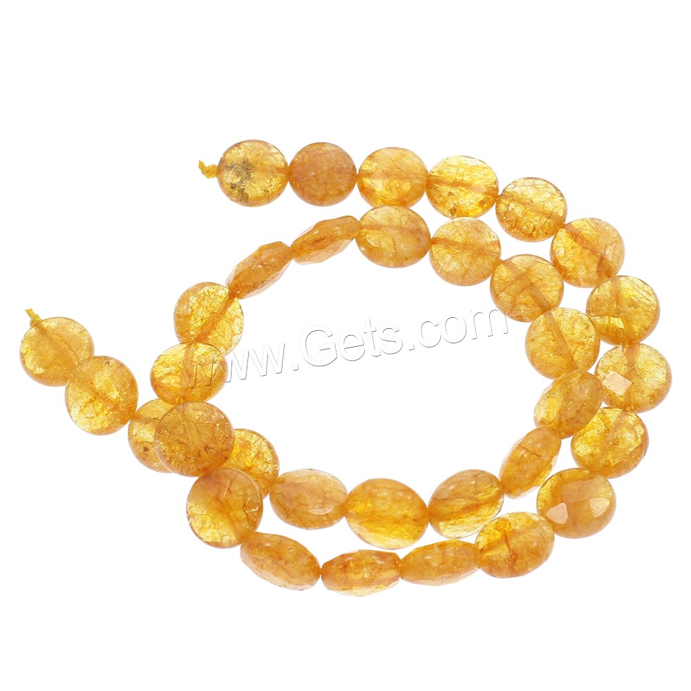 Natural Citrine Beads, Flat Round, different size for choice & faceted, Hole:Approx 1mm, Length:Approx 15.5 Inch, Sold By Strand
