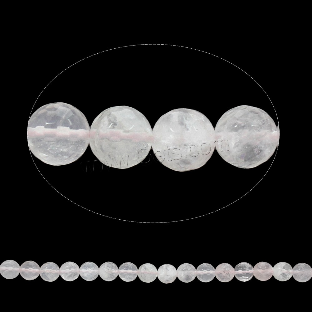 Natural Rose Quartz Beads, Round, different size for choice & faceted, Hole:Approx 1mm, Length:Approx 15.5 Inch, Sold By Strand