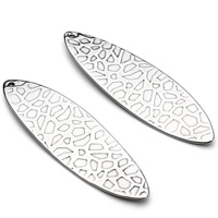 Stainless Steel Pendant, Flat Oval, original color Approx 2mm 