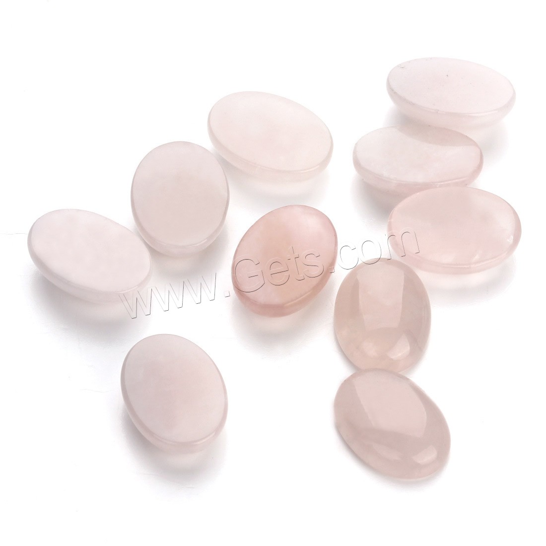 Rose Quartz Cabochon, Flat Oval, different size for choice & flat back, 20PCs/Bag, Sold By Bag