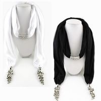 Polyester Lange hängende Schal, mit Zinklegierung, Platinfarbe platiniert, für Frau, keine, 1800x400mm, verkauft von Strang