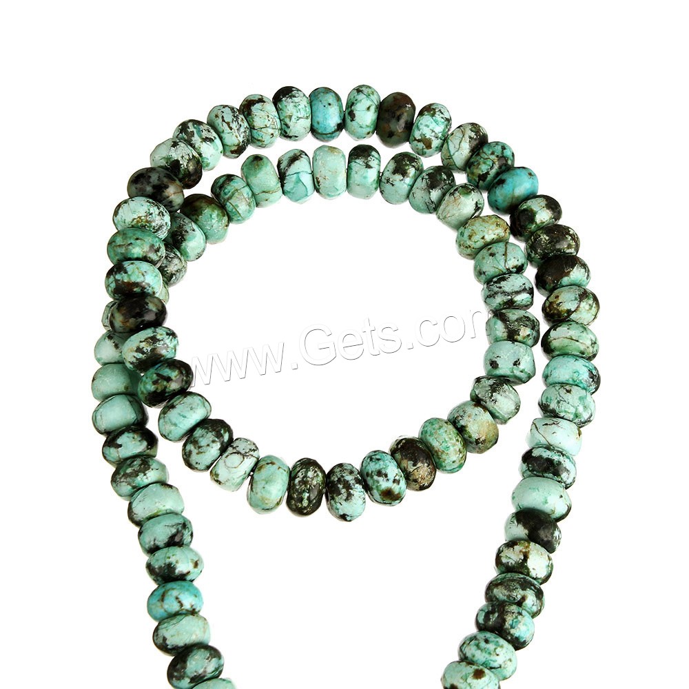 Natural African Turquoise Beads, Rondelle, different size for choice, Length:Approx 16 Inch, Sold By Strand