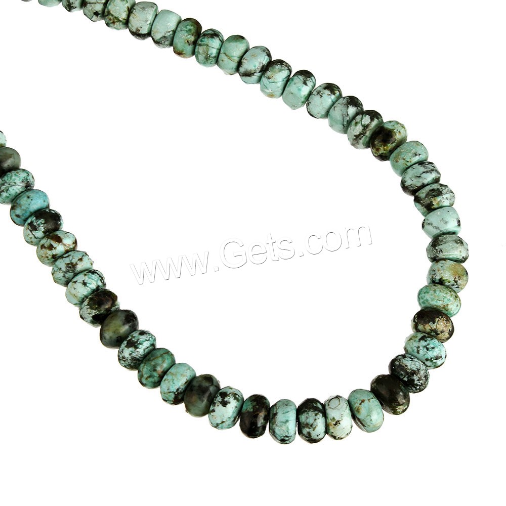 Natural African Turquoise Beads, Rondelle, different size for choice, Length:Approx 16 Inch, Sold By Strand