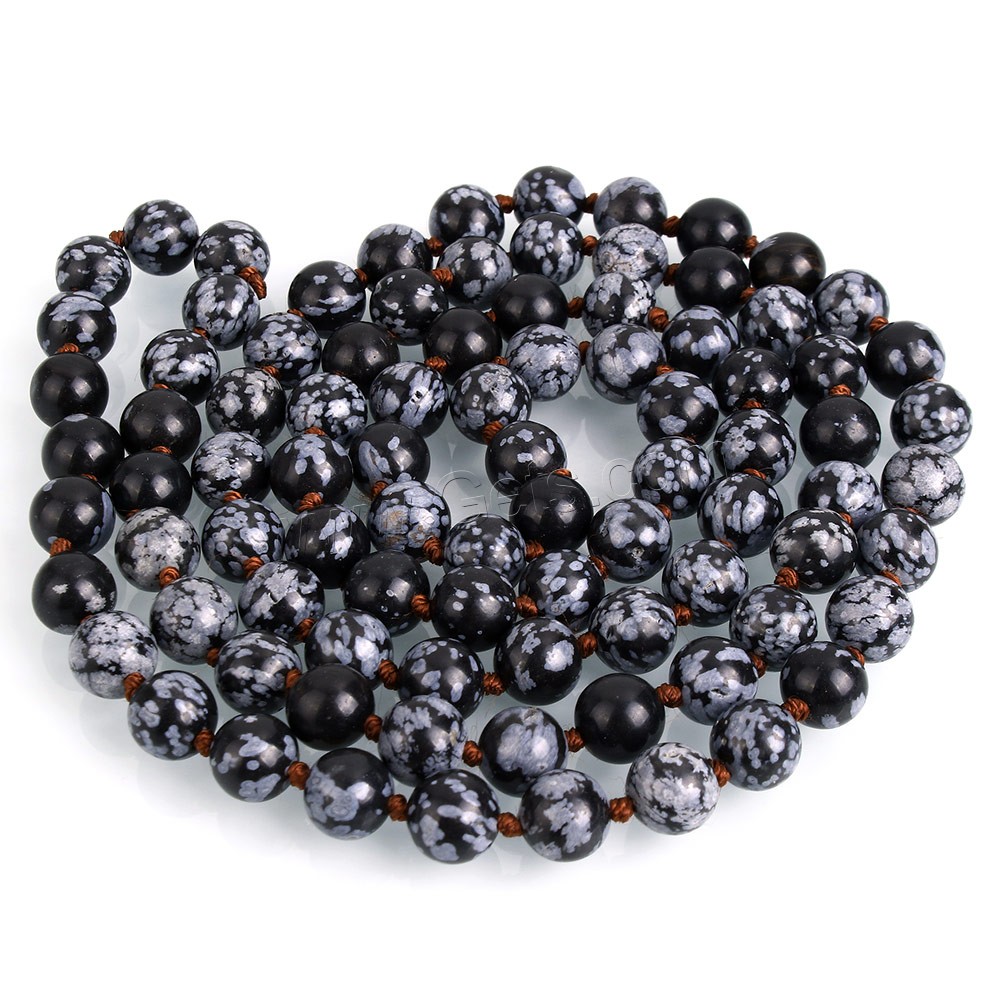 Snowflake Obsidian Bead, Round, natural, different length for choice, 8mm, Hole:Approx 1mm, Sold By Strand