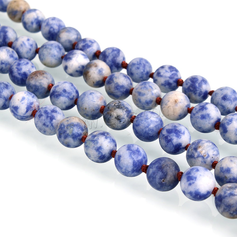 Blue Spot Beads, Round, natural, different length for choice & frosted, 8mm, Hole:Approx 1mm, Sold By Strand