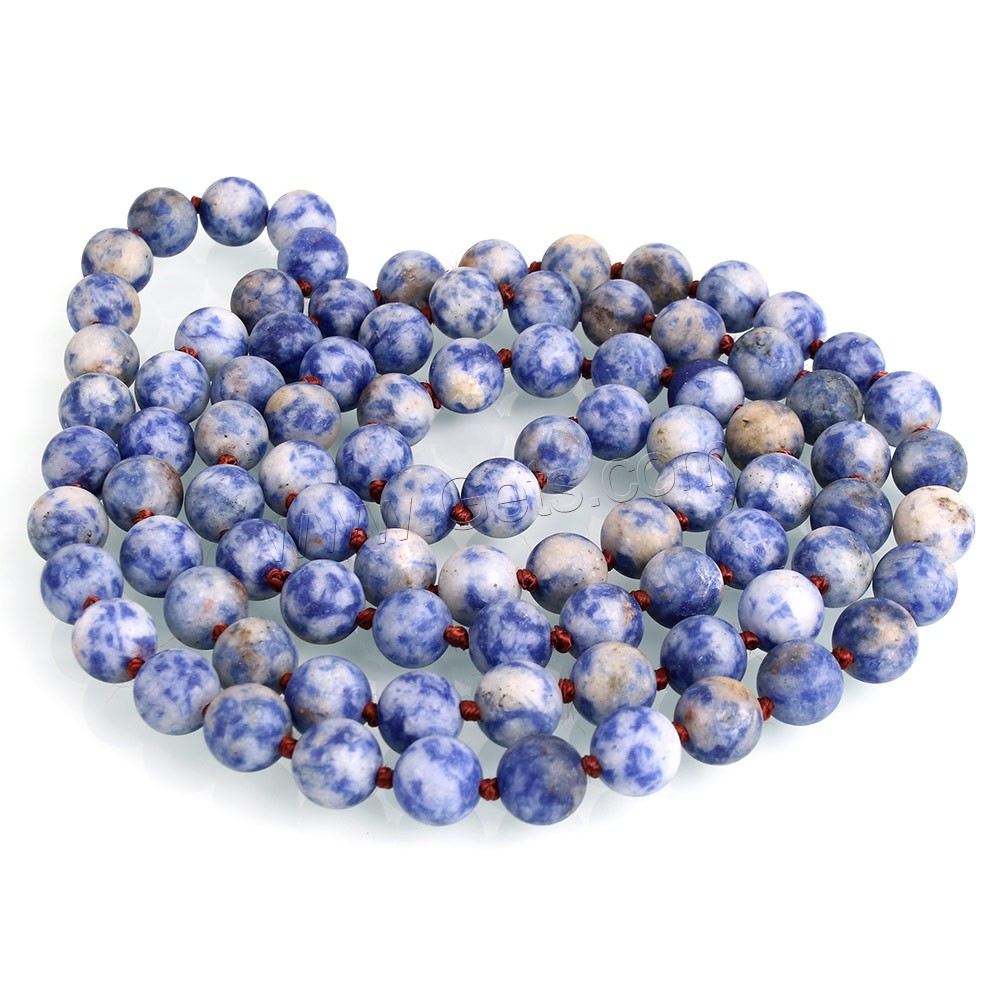 Blue Spot Beads, Round, natural, different length for choice & frosted, 8mm, Hole:Approx 1mm, Sold By Strand