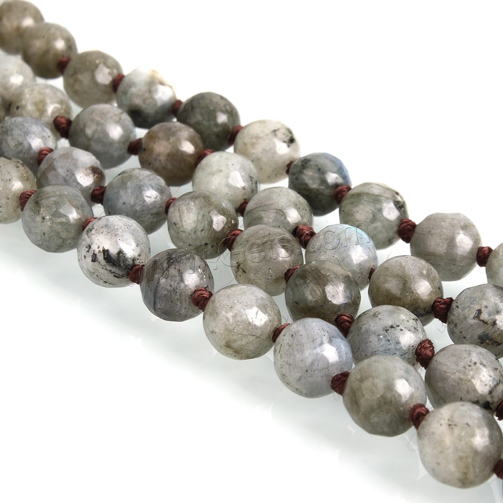 Labradorit Perlen, rund, natürlich, unterschiedliche Länge der Wahl & importiert & facettierte, 8mm, Bohrung:ca. 1mm, verkauft von Strang