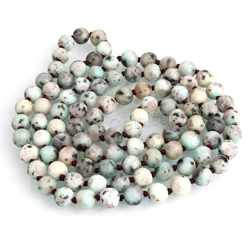 Lotus Jaspis Perlen, Lotos Jaspis, rund, natürlich, unterschiedliche Länge der Wahl & satiniert, 8mm, Bohrung:ca. 1mm, verkauft von Strang