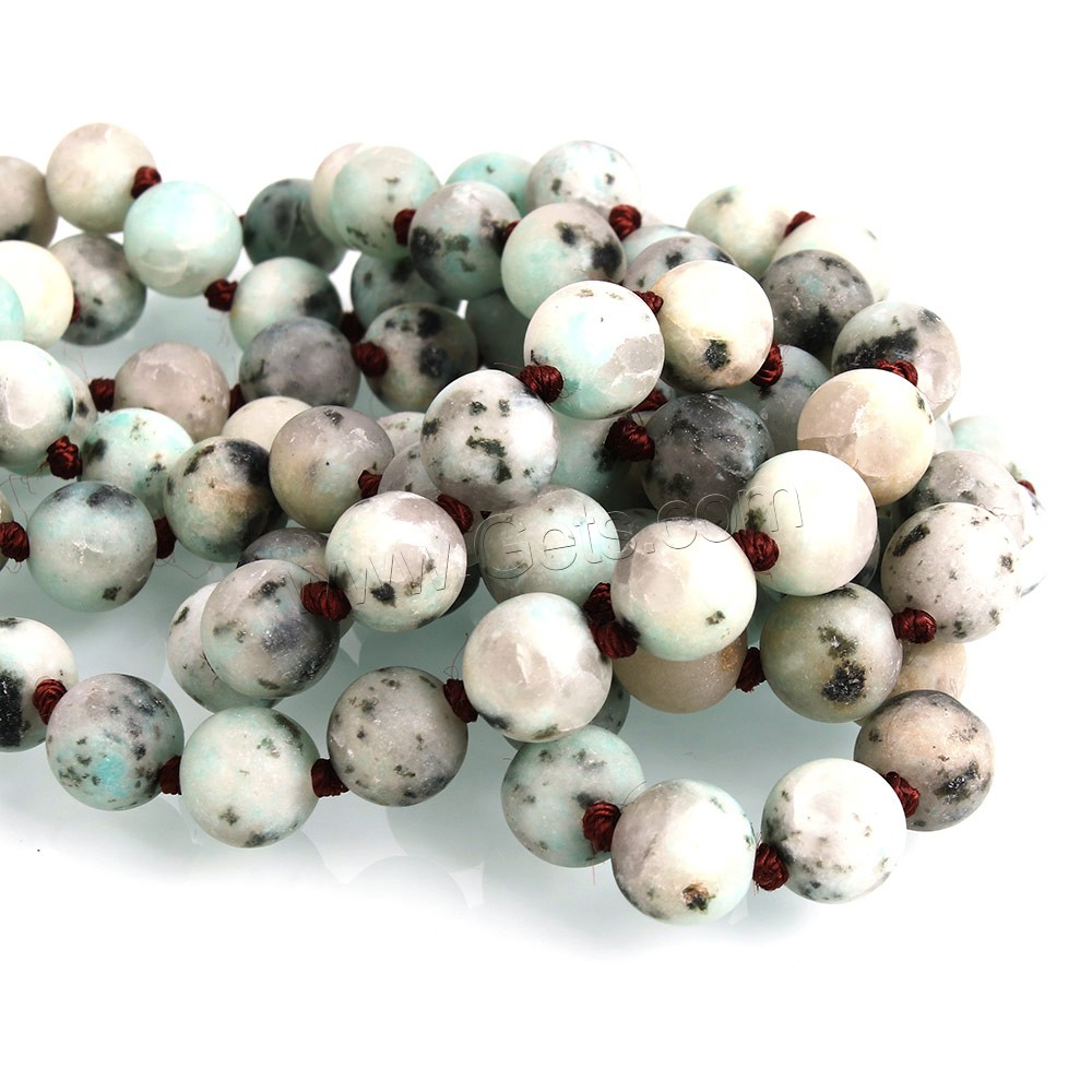 Perles Lotus Jasper , Rond, naturel, longueur différente pour le choix & givré, 8mm, Trou:Environ 1mm, Vendu par brin