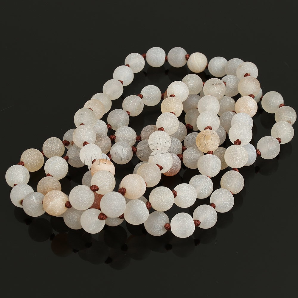 Natural White Agate Beads, Round, different length for choice & frosted, 8mm, Hole:Approx 1mm, Sold By Strand