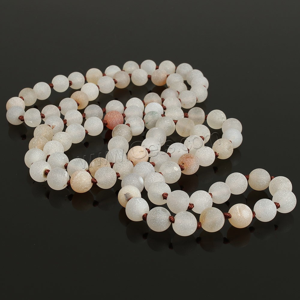 Perla de ágata blanca natural, Ágata blanca, Esférico, longitud diferente para la opción & glaseado, 8mm, agujero:aproximado 1mm, Vendido por Sarta