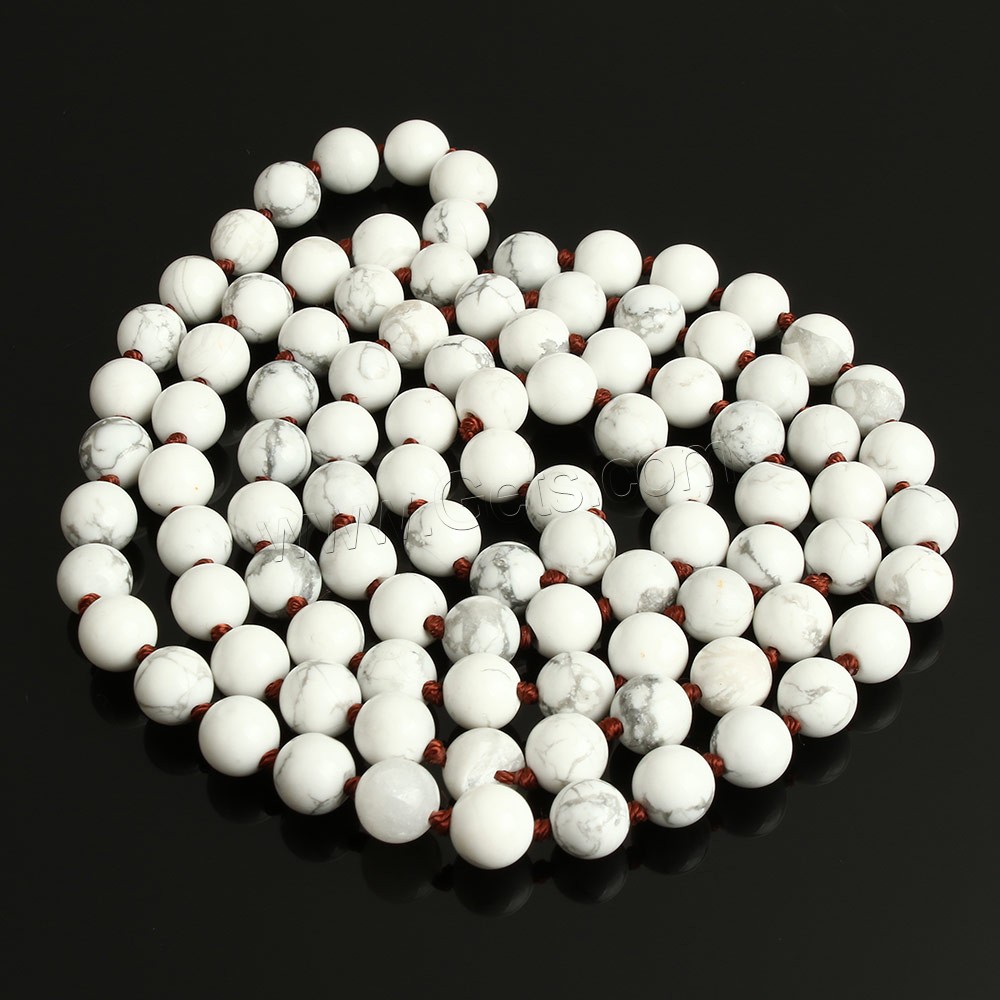 Natural White Turquoise Beads, Round, different length for choice, 8mm, Hole:Approx 1mm, Sold By Strand