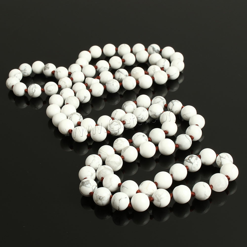 Natürlicher weißer Türkis Perle, rund, unterschiedliche Länge der Wahl, 8mm, Bohrung:ca. 1mm, verkauft von Strang
