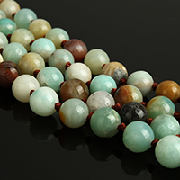 Perles amazonite, Rond, naturel, longueur différente pour le choix, 8mm Environ 1mm, Vendu par brin