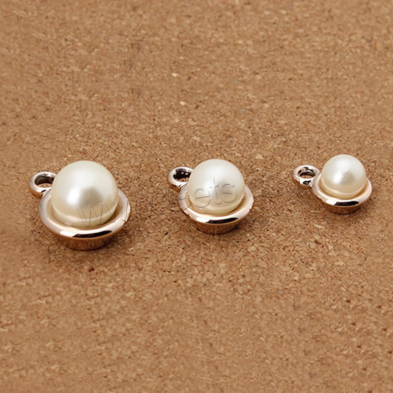 CCB Kunststoff Bügel Perlen, Verkupferter Kunststoff, mit ABS-Kunststoff-Perlen, Rósegold-Farbe plattiert, verschiedene Größen vorhanden, Bohrung:ca. 1.5mm, 30PCs/Tasche, verkauft von Tasche