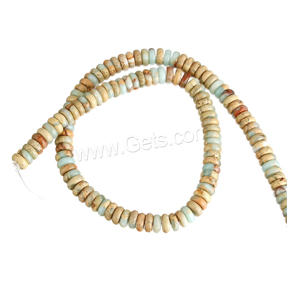 Wasserblauer Terra Jaspis Perle, flache Runde, natürlich, verschiedene Größen vorhanden, Bohrung:ca. 1mm, Länge:ca. 16 ZollInch, verkauft von Strang