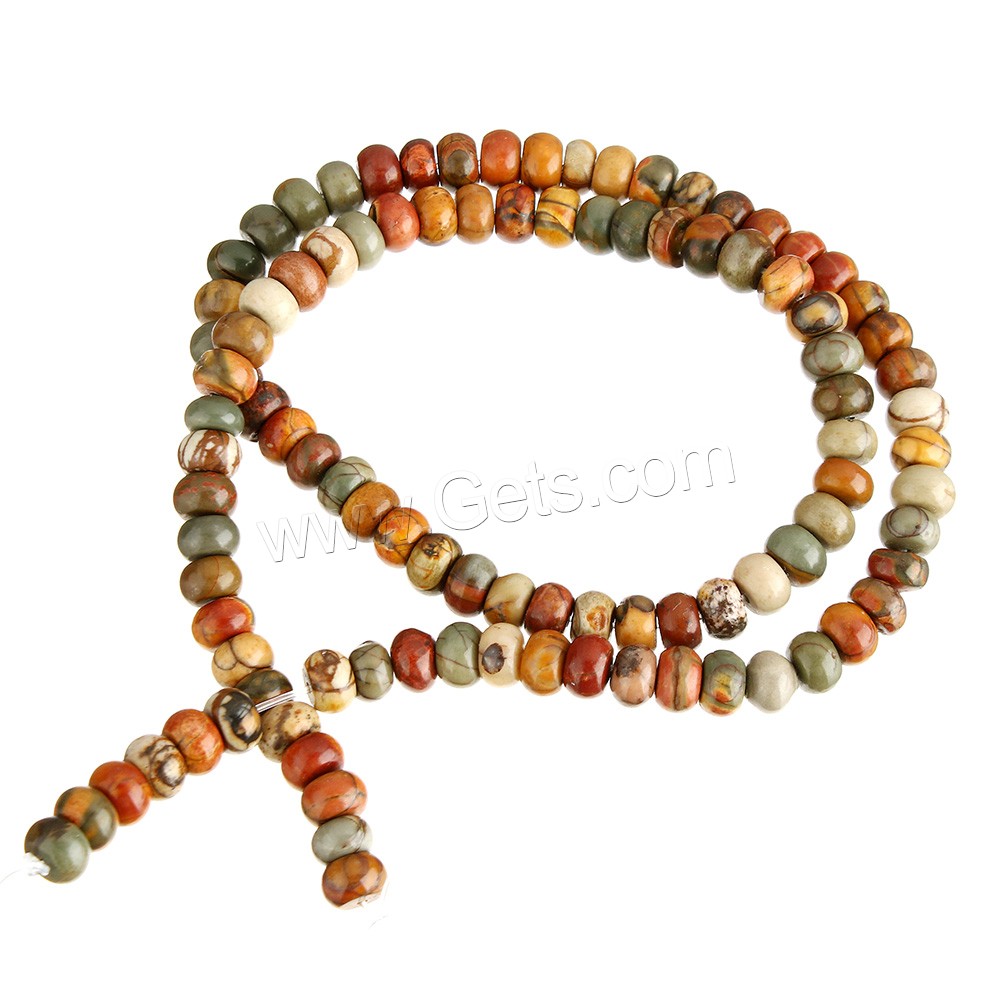 Rote Kiefer Perle, Rondell, natürlich, verschiedene Größen vorhanden, Bohrung:ca. 0.7mm, Länge:ca. 16 ZollInch, verkauft von Strang