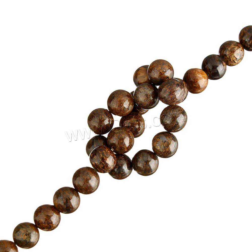 Perles Pierre bronzite, Pierre de Bronzite, Rond, naturel, normes différentes pour le choix, Trou:Environ 0.5-1mm, Longueur:Environ 15 pouce, Vendu par brin