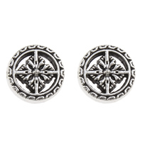 Zinc Alloy Flat Beads, Flat Round, antique silver color plated, lead & cadmium free Approx 1mm 