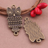 Animal Zinc Alloy Connector, Owl, antique bronze color plated, 1/1 loop, lead & cadmium free Approx 1-1.5mm 