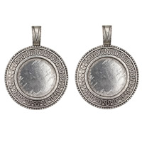 Zinc Alloy Pendant Cabochon Setting, Flat Round, antique silver color plated, lead & cadmium free, 35mm Approx Inner Approx 23mm 