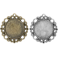 Zinc Alloy Pendant Cabochon Setting, Flower, plated lead & cadmium free Approx 2mm, Inner Approx 1, 25mm 
