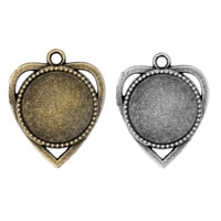 Zinc Alloy Pendant Cabochon Setting, Heart, plated lead & cadmium free Approx 2mm, Inner Approx 18mm 