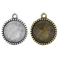 Zinc Alloy Pendant Cabochon Setting, Flat Round, plated lead & cadmium free Approx 2mm, Inner Approx 18mm 