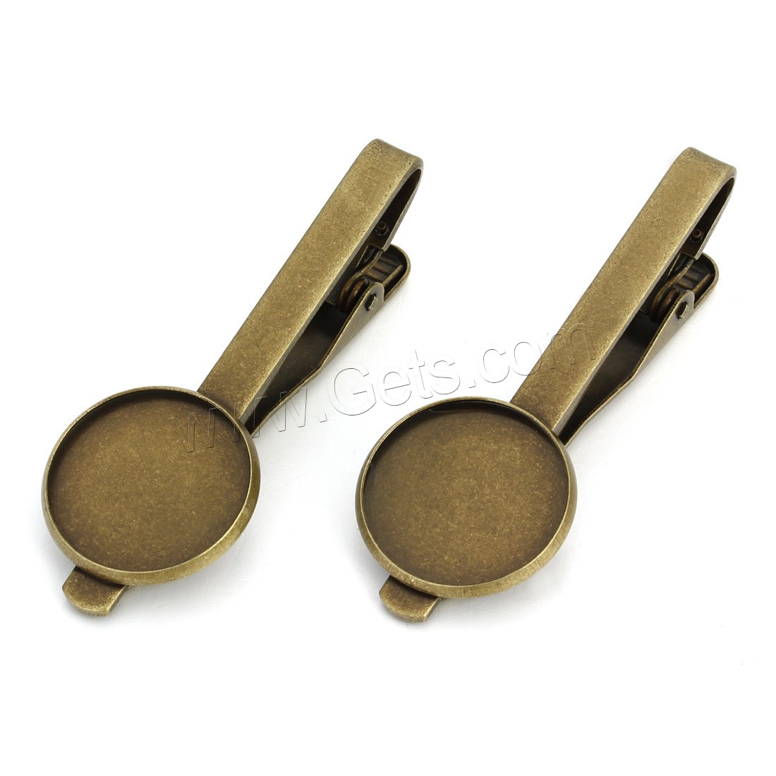 Brass Tie Clip Finding, Flat Round, antique bronze color plated, different inner diameter for choice, nickel, lead & cadmium free, 35mm, 10PCs/Bag, Sold By Bag