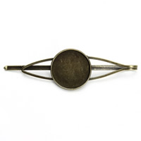 Hair Slide Finding, Brass, antique bronze color plated, nickel, lead & cadmium free, 70mm, Inner Approx 20mm 