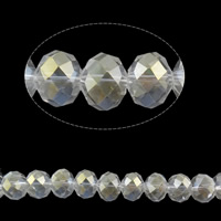 Perles de cristal rondelle, Placage coloré, facettes Environ 1mm Environ 22.5 pouce, Environ Vendu par brin