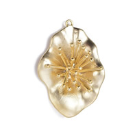 Bijoux pendentifs en laiton, fleur, Plaqué d'or 24K, sans plomb et cadmium Environ 1-2mm, Vendu par PC