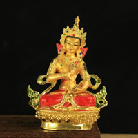 Brass Buddha Decoration, with Zinc Alloy, gold color plated, Buddhist jewelry & enamel, 148mm 