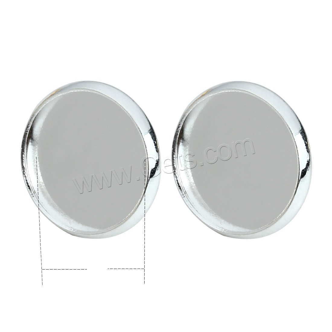 Латунный гвоздик для сережки, Латунь, Плоская круглая форма, плакирован серебром, различный внутренний диаметр по выбору, не содержит никель, свинец, 10-16mm, 10ПК/сумка, продается сумка