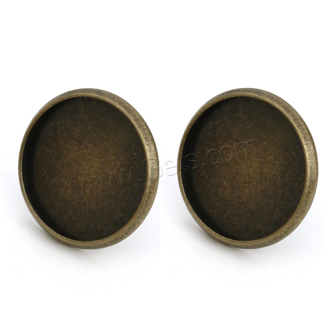 Brass Earring Stud Component, Flat Round, antique bronze color plated, different inner diameter for choice, nickel, lead & cadmium free, 10-16mm, 10PCs/Bag, Sold By Bag