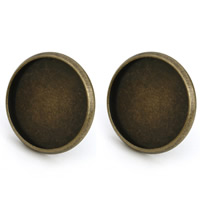 Brass Earring Stud Component, Flat Round, antique bronze color plated nickel, lead & cadmium free, 10-16mm 