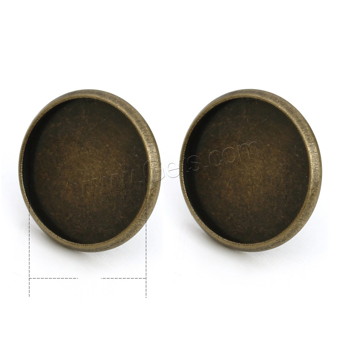 Messing Ohrring Stecker, flache Runde, antike Bronzefarbe plattiert, olika innerdiameter, för val, frei von Nickel, Blei & Kadmium, 10-16mm, 10PCs/Tasche, verkauft von Tasche